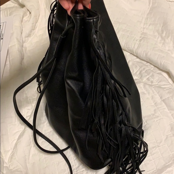 NWOT Victorias Secret Faux Leather Fringe Backpack - Picture 6 of 6